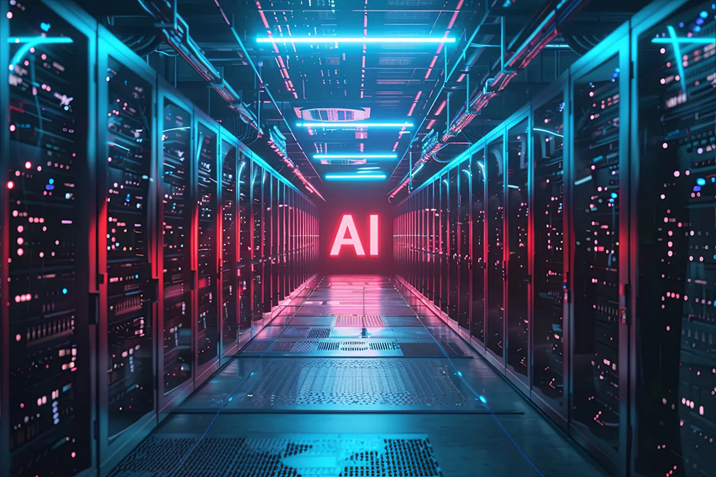Door AI gegenereerde afbeelding - Een datacenter voor AI-training